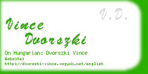 vince dvorszki business card